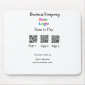 Scannen naar betalen zakelijke logo Q R-code socia Muismat (Voorkant)