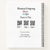 Scannen naar betalen zakelijke logo Q R-code socia Notitieboek (Achterkant)