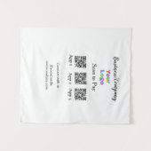 Scannen naar betalen zakelijke logo Q R-code socia Wandkleed (Voorkant (horizontaal))