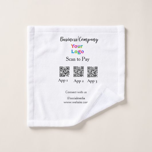 Scannen naar betalen zakelijke logo Q R-code socia Washandje (Wasdoekje)