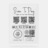 Scannen naar Betalen Zakelijke QR Code Betaling Mo Acryl Bord (Voorkant)