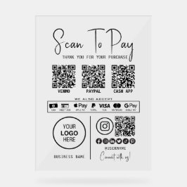 Scannen naar Betalen Zakelijke QR Code Betaling Mo Acryl Bord