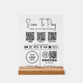 Scannen naar Betalen Zakelijke QR Code Betaling Mo Acryl Bord
