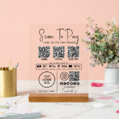Scannen naar Betalen Zakelijke QR Code Betaling Mo Acryl Bord (Huwelijk)