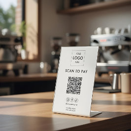 Scannen naar betaling zakelijke Logo Qr-code voetz Reclamebord Met Voetstuk
