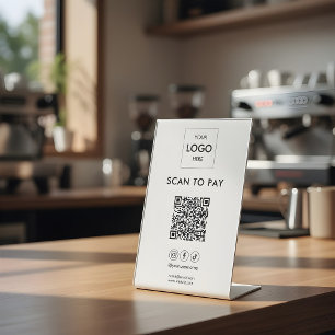 Scannen naar betaling zakelijke Logo Qr-code voetz Reclamebord Met Voetstuk