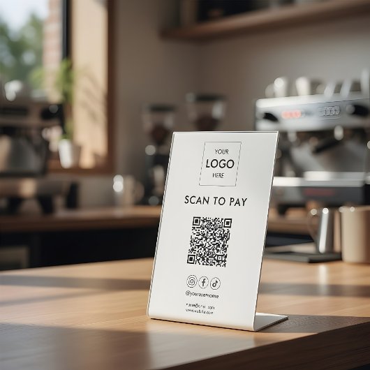 Scannen naar betaling zakelijke Logo Qr-code voetz Reclamebord Met Voetstuk