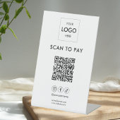 Scannen naar betaling zakelijke Logo Qr-code voetz Reclamebord Met Voetstuk