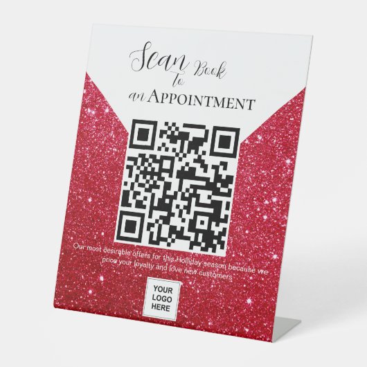 Scannen naar BOEK een afspraak QR-code Pedestal Si Reclamebord Met Voetstuk (Voorkant)