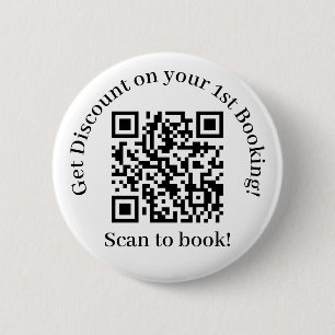 Scannen naar boek QR-code voor bedrijven Ronde Button 5,7 Cm