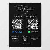 Scannen naar Logo Pay Pay Pay PayPal App QR-code B Raamsticker (Vel)