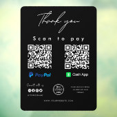Scannen naar Logo Pay Pay Pay PayPal App QR-code B Raamsticker (Vel 3)