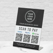 Scannen naar Logo PayPal Venmo CashApp QR-codes Reclamebord Met Voetstuk