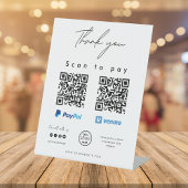 Scannen naar Logo PayPal Venmo QR-code Bedankt Reclamebord Met Voetstuk
