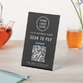 Scannen naar Logo van Venmo QR-code zwart Reclamebord Met Voetstuk (Insitu)