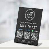 Scannen naar Logo Venmo Paypal CashApp QR Codes Reclamebord Met Voetstuk