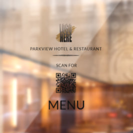 Scannen naar menu QR Code Business Logo Window Cli Raamsticker