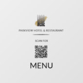 Scannen naar menu QR Code Business Logo Window Cli Raamsticker (Vel)