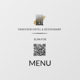 Scannen naar menu QR Code Business Logo Window Cli Raamsticker