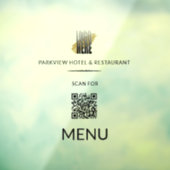 Scannen naar menu QR Code Business Logo Window Cli Raamsticker (Vel 3)