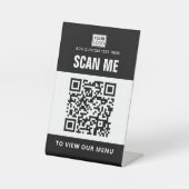 Scannen naar menu uitzicht aangepaste logo QR-code Reclamebord Met Voetstuk (Voorkant)