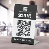 Scannen naar menu uitzicht aangepaste logo QR-code Reclamebord Met Voetstuk