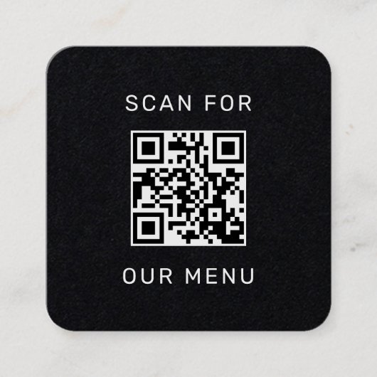 Scannen naar onze aangepaste QR-code voor menu Bla Vierkante Visitekaartje (Voorkant)
