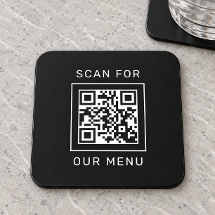 Scannen naar onze aangepaste QR-menucode en Logo Bier Onderzetter