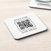 Scannen naar onze aangepaste QR-menucode en Logo Bier Onderzetter (Linkerzijde)