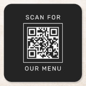 Scannen naar onze aangepaste QR-menucode en Logo Kartonnen Onderzetters (Voorkant)