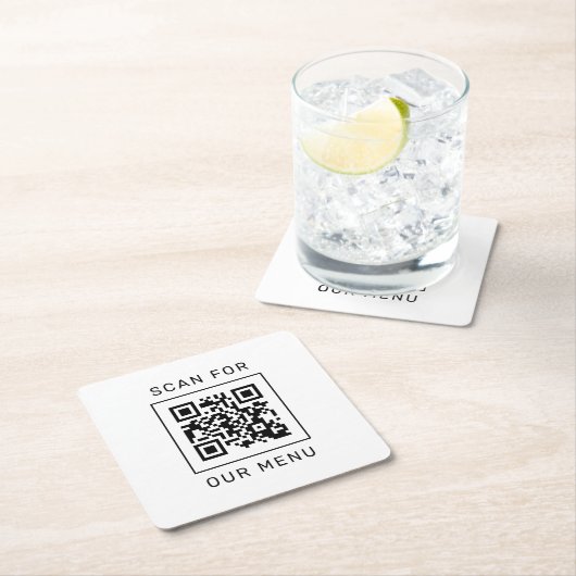 Scannen naar onze aangepaste QR-menucode en Logo Kartonnen Onderzetters (Insitu)