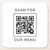 Scannen naar onze aangepaste QR-menucode en Logo Kartonnen Onderzetters (Voorkant)