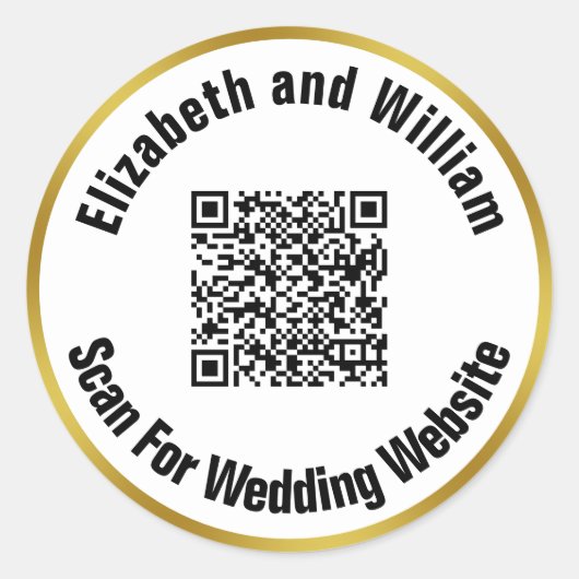 Scannen naar onze website Qr Code Bride Groom Ronde Sticker (Voorkant)
