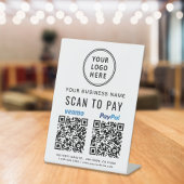 Scannen naar Pay PayPal Venmo QR Codes Logo Reclamebord Met Voetstuk