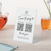 Scannen naar Pay Qr Code Betalingslinks Pedestal S Reclamebord Met Voetstuk (Insitu)