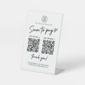 Scannen naar Pay Qr Code Betalingslinks Pedestal S Reclamebord Met Voetstuk (Voorkant)