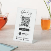 Scannen naar Pay Sign QR Code Google Pay Betaling Reclamebord Met Voetstuk (Insitu)