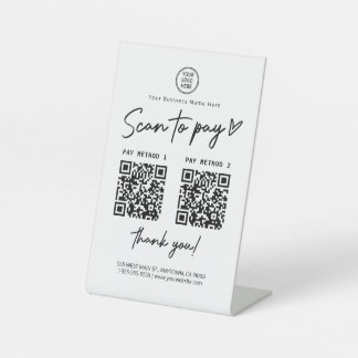 Scannen naar PayPal-code Reclamebord Met Voetstuk