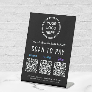 Scannen naar PayPal PayPal PayPal QR-codes Logo Reclamebord Met Voetstuk
