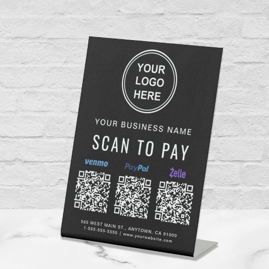 Scannen naar PayPal PayPal PayPal QR-codes Logo Reclamebord Met Voetstuk