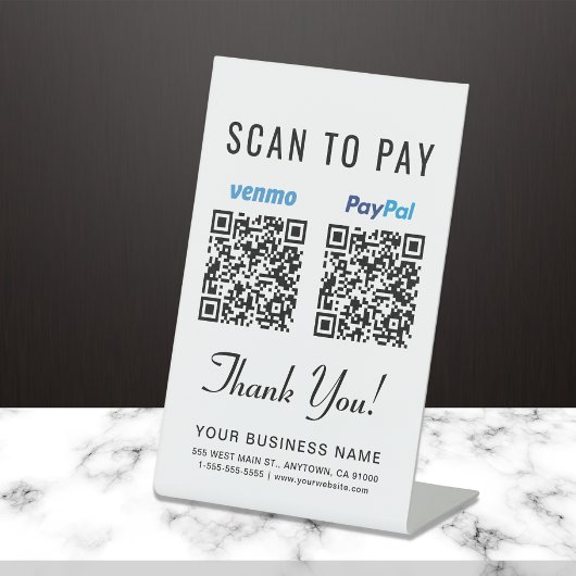 Scannen naar PayPal PayPal PayPal QR-codes Reclamebord Met Voetstuk