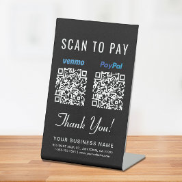 Scannen naar PayPal PayPal PayPal QR-codes zwart Reclamebord Met Voetstuk