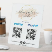 Scannen naar PayPal PayPal QR-code Cashapp Blush Reclamebord Met Voetstuk (Insitu)