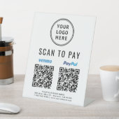 Scannen naar PayPal PayPal QR-codes Logo Reclamebord Met Voetstuk (Insitu)
