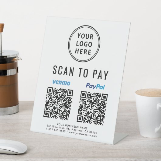 Scannen naar PayPal PayPal QR-codes Logo Reclamebord Met Voetstuk (Insitu)