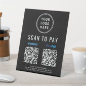 Scannen naar PayPal PayPal QR-codes zwart Reclamebord Met Voetstuk (Insitu)