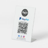 Scannen naar PayPal QR Code Business Logo Reclamebord Met Voetstuk (Voorkant)