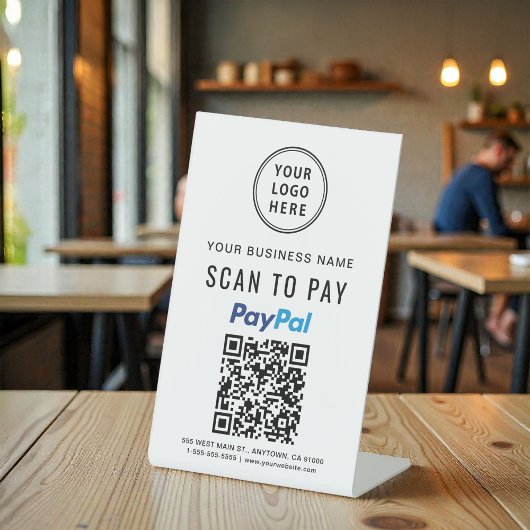 Scannen naar PayPal QR-code Logo Reclamebord Met Voetstuk
