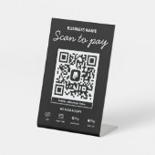 Scannen naar PayPal QR-code & meer Reclamebord Met Voetstuk (Voorkant)