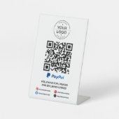 Scannen naar PayPal QR Code Reclamebord Met Voetstuk (Voorkant)
